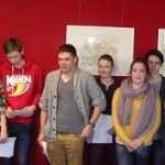 Unsere Gruppe mit dem Projektcoach Herrn Niefind (links) und dem Archivar Herrn Opalka (rechts)